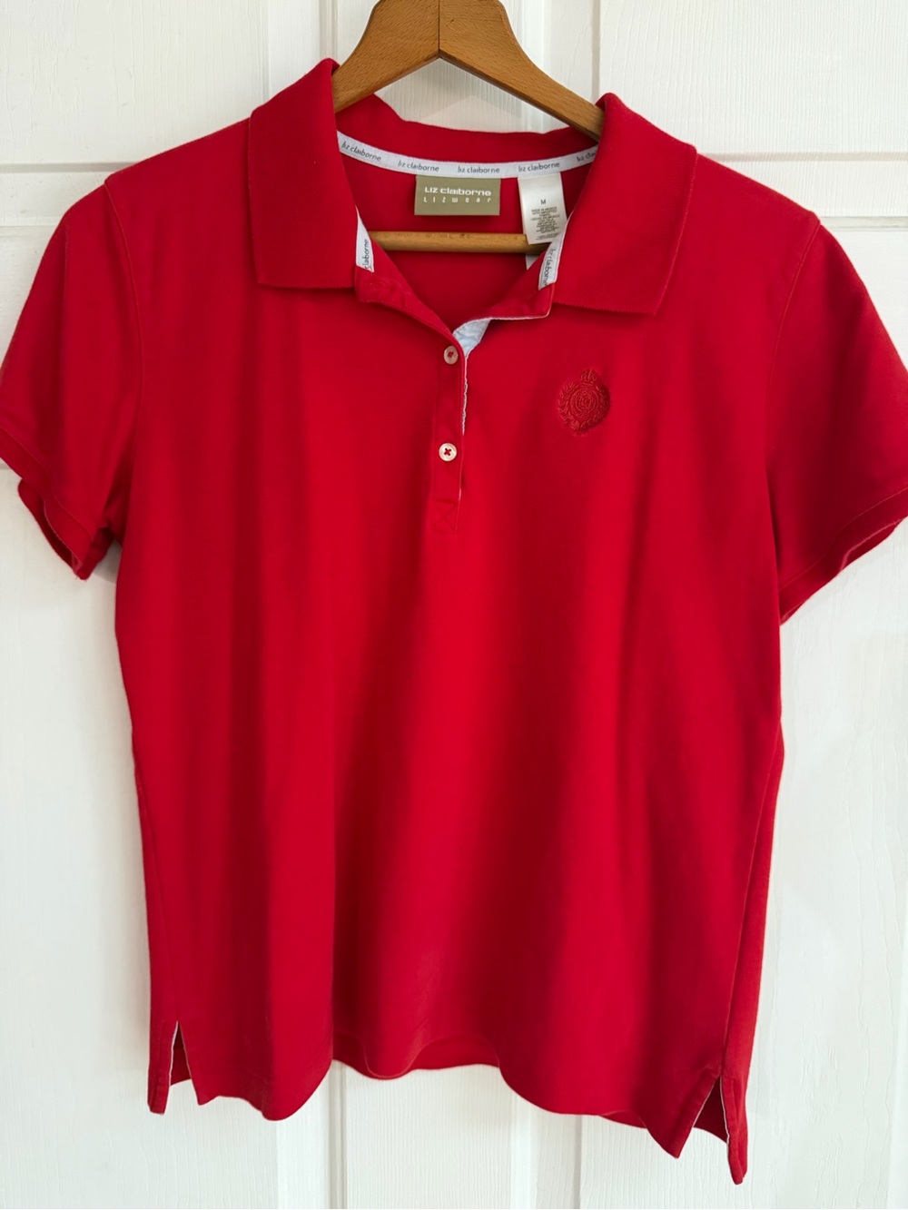 Liz Claiborne Red Short-Sleeve Polo Shirt